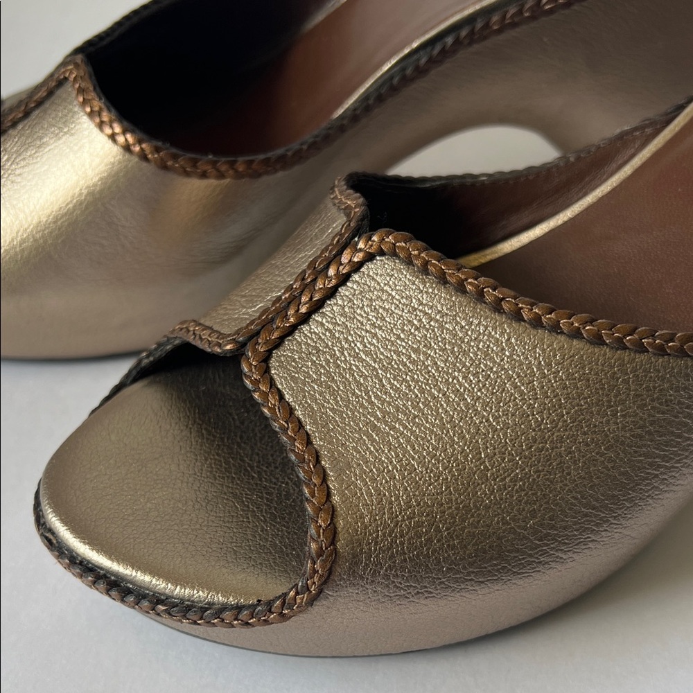 Cole Haan vintage Silver, Metalic Open-Toe Clog Mule new 9.5 - Picture 12 of 16